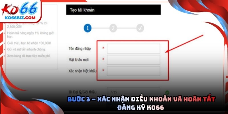 Các bước đăng ký tài khoản Ko66